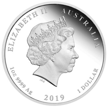 Серебряная монета 1oz Год Свиньи 1 доллар 2019 Австралия