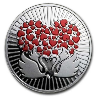 Срібна монета Два лебеді 500 франків КФА 2019 Камерун