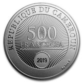 Серебряная монета Два лебедя 500 франков КФА 2019 Камерун