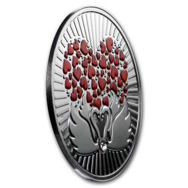 Срібна монета Два лебеді 500 франків КФА 2019 Камерун