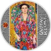 Серебряная монета Климт "Портрет Евгении Примавеси" 1 доллар 2019 Ниуэ (цветная)