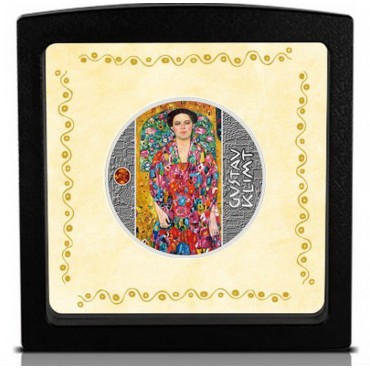 Серебряная монета Климт "Портрет Евгении Примавеси" 1 доллар 2019 Ниуэ (цветная)