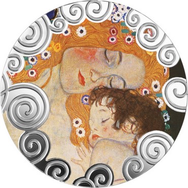 Серебряная монета 1oz Материнство в искусстве "Три возраста женщины" 1000 франков КФА 2018 Камерун