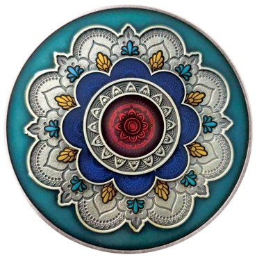 Срібна монета 2oz Мандала "Колесо Життя" 2000 франків КФА 2019 Камерун (кольорова)