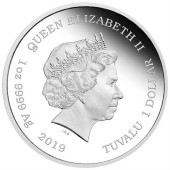 Серебряная монета 1oz Периодическая таблица 150-я годовщина 1 доллар 2019 Тувалу (цветная)