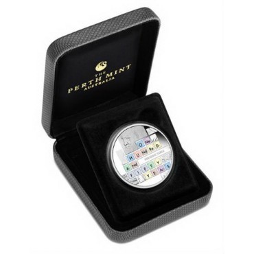 Срібна монета 1oz Періодична таблиця 150-та річниця 1 долар 2019 Тувалу (кольорова)