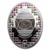Срібна монета Мозаїчне яйце 2 долара 2021 Ніуе (кольорова)