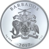 Серебряная монета FABULOUS 15 (F15) Фламинго 1 доллар 2017 Барбадос
