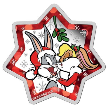 Срібна монета 1oz Веселі мелодії Різдвяної зірки 1 долар 2018 Тувалу (кольорова)