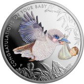Серебряная монета 1/2oz Новорожденному 50 центов 2017 Австралия (цветная)