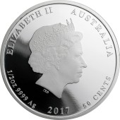 Серебряная монета 1/2oz Новорожденному 50 центов 2017 Австралия (цветная)