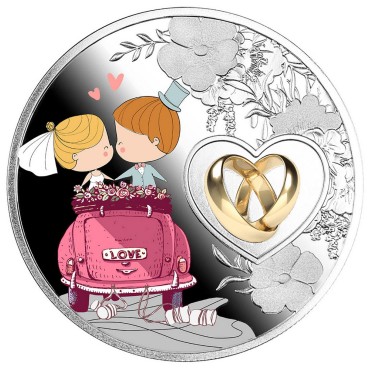 Серебряная монета Свадебная 500 франков КФА 2022 Камерун (цветная)