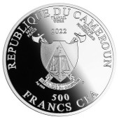 Срібна монета Весільна 500 франків КФА 2022 Камерун (кольорова)