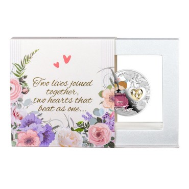 Срібна монета Весільна 500 франків КФА 2022 Камерун (кольорова)