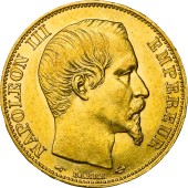 Золотая монета Наполеон III 20 франков 1858 Франция
