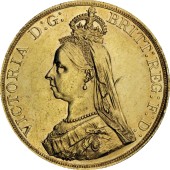 Золотая монета Виктория 1 фунт (соверен) 1887 Великобритания