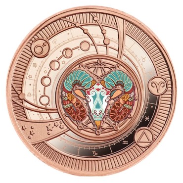 Срібна монета Овен 500 франків КФА 2018, 2021 Камерун (позолочена)