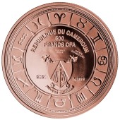 Серебряная монета Овен 500 франков КФА 2018, 2021 Камерун (позолоченная)