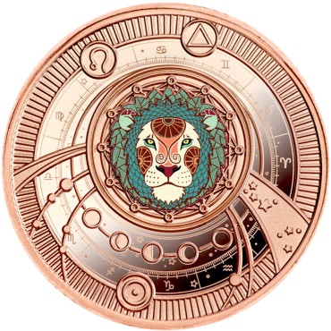 Серебряная монета Лев 500 франков КФА 2018, 2021 Камерун (позолоченная)