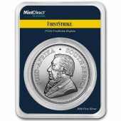 Серебряная монета 1oz Крюгерранд 1 ранд 2024 Южная Африка (MD Premier + PCGS FirstStrike®)