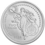 Серебряная монета 1oz Иконы Инноваций: Йоханнес Гутенберг 2 доллара 2024 Ниуэ