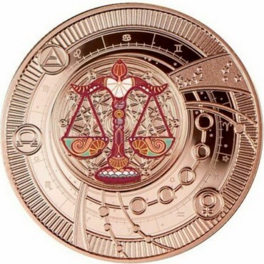 Серебряная монета Весы 500 франков КФА 2018, 2021 Камерун (позолоченная)