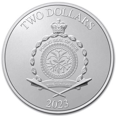 Срібна монета 1oz Комікси Marvel: Людина-Павук 2 долари 2023 Ніуе