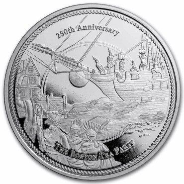 Срібний раунд 1oz Бостонське Чаювання (250-річчя) США