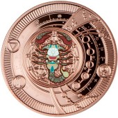 Серебряная монета Скорпион 500 франков КФА 2018, 2021 Камерун (позолоченная)