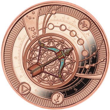 Серебряная монета Стрелец 500 франков КФА 2018, 2021 Камерун (позолоченная)