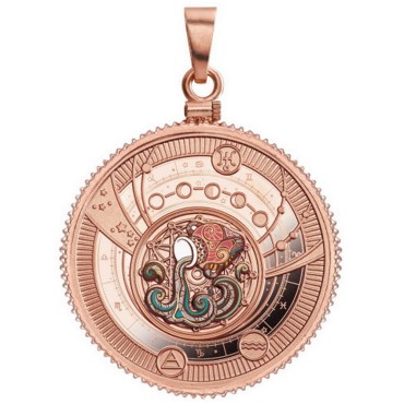 Срібна монета Водолій 500 франків КФА 2018, 2021 Камерун (позолочена)