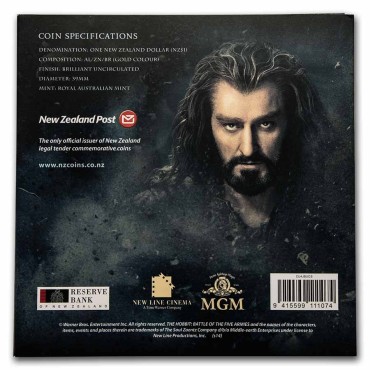 Набор монет Хоббит: Битва Пяти Воинств "Торин Дубощит" "Азог Осквернитель" 1 доллар 2014 Новая Зеландия