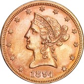 Золотая монета 10 долларов 1894 США