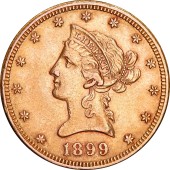Золота монета 10 доларів 1899 США
