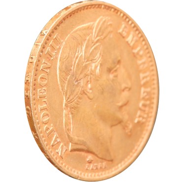 Золотая монета Наполеон III 20 франков 1867 Франция