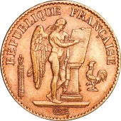 Золотая монета 20 франков 1891 Франция