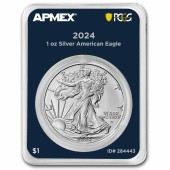 Серебряная монета 1oz Американский Орел 1 доллар 2024 США (MD Premier + PCGS FirstStrike®)