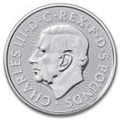 Серебряная монета 2oz Единорог Сеймура "Королевские Звери Тюдоров" 5 фунтов 2024 Великобритания