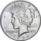 Серебряная монета Мирный Доллар 1 доллар 1924 США