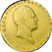 Золотая монета 25 злотых 1818 Александр I Царская Россия