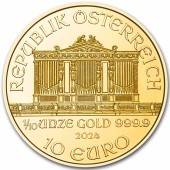 Золота монета 1/10oz Віденська Філармонія 10 Євро 2024 Австрія
