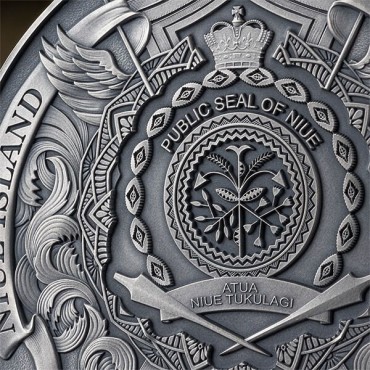 Серебряная монета 5oz Святой Михаил Покровитель Киева 10 долларов Ниуэ 2024