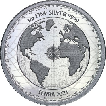 Серебряная монета 1oz Терра 2 доллара 2023 Ниуэ