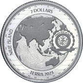 Серебряная монета 1oz Терра 2 доллара 2023 Ниуэ