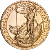 Золота монета 1oz Британія 100 англійських фунтів 1987 Великобританія