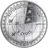 Срібна монета 1oz Українські Соколи 5 седи 2024 Гана (кольорова, пруф)