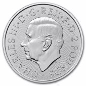 Серебряная монета 1oz Британия и Свобода 2 английских фунта 2024 Великобритания