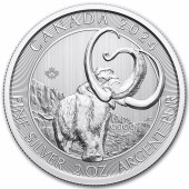 Серебряная монета 2oz Шерстистый Мамонт 10 долларов 2024 Канада