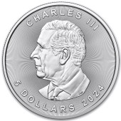 Серебряная монета 1oz Кленовый Лист 5 долларов 2024 Канада (MintDirect® Premier + PCGS FS®)