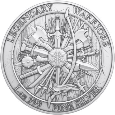 Срібний раунд 1oz Легендарні Воїни: Чингісхан США